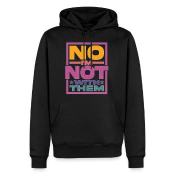 Non, je ne suis pas avec eux 27 - Sweat à capuche Premium bio Homme - noir - Devant - Nico (187cm)