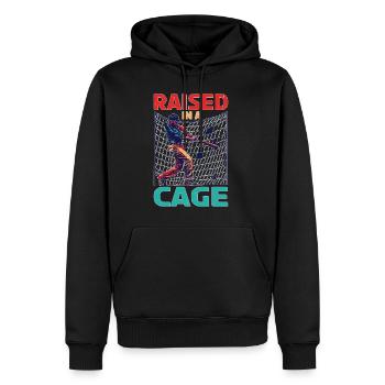 Raised In A Cage 26 - Männer Premium Bio Hoodie - Schwarz - Vorne - Nico (187cm)