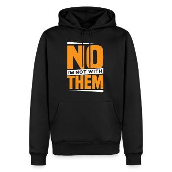 Non, je ne suis pas avec eux 29 - Sweat à capuche Premium bio Homme - noir - Devant - Nico (187cm)