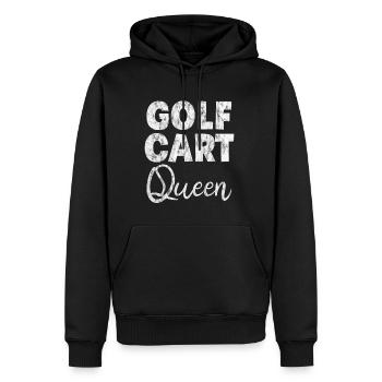 Voiturette de golf Queen 3 - Sweat à capuche Premium bio Homme - noir - Devant - Nico (187cm)