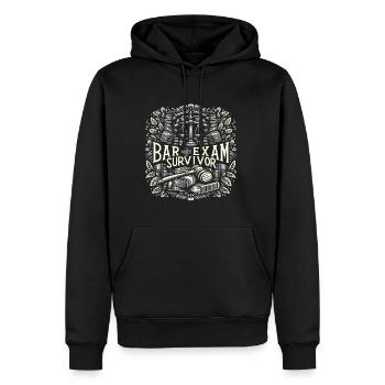 Survivant de l’examen du barreau 11 - Sweat à capuche Premium bio Homme - noir - Devant - Nico (187cm)