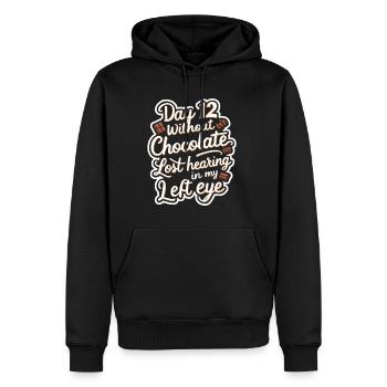 Jour 12 Sans chocolat, perte de l’audition dans mon œil21 - Sweat à capuche Premium bio Homme - noir - Devant - Nico (187cm)
