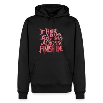 Si vous êtes au sol, veuillez faire glisser la ligne d’arrivée 8 - Sweat à capuche Premium bio Homme - noir - Devant - Nico (187cm)