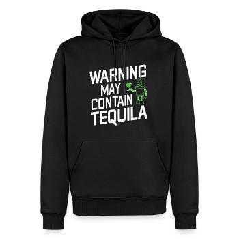 Warning May Contain Tequila 18 - Men’s Premium Organic Hoodie - black - Front - Nico (187cm)