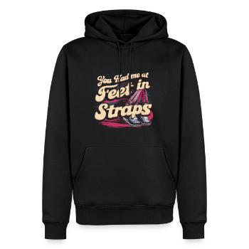 Tu m’avais aux pieds dans les sangles 58 - Sweat à capuche Premium bio Homme - noir - Devant - Nico (187cm)