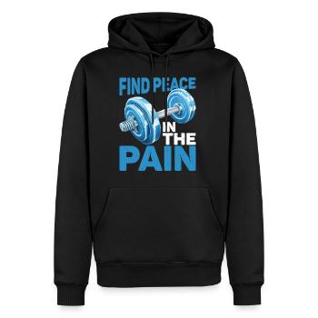 Trouver la paix dans la douleur 68 - Sweat à capuche Premium bio Homme - noir - Devant - Nico (187cm)
