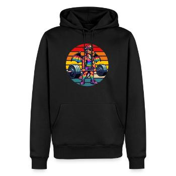Strong Muscular Rainbow Dragon Lifting - Männer Premium Bio Hoodie - Schwarz - Vorne - Nico (187cm)