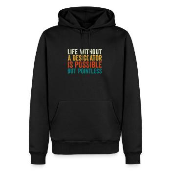 Exsikkator Desiccator Retro Life est possible - Sweat à capuche Premium bio Homme - noir - Devant - Nico (187cm)