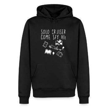 Solo Cruiser Come Say Hi 2 - Männer Premium Bio Hoodie - Schwarz - Vorne - Nico (187cm)