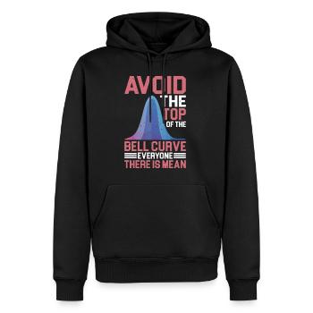 Avoid Top Of The Bell Curve, Everyone Is Mean - Männer Premium Bio Hoodie - Schwarz - Vorne - Nico (187cm)