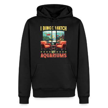 Je regarde mes aquariums 2 - Sweat à capuche Premium bio Homme - noir - Devant - Nico (187cm)
