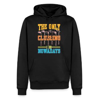 The Only Clubbing I Do Nowadays - Männer Premium Bio Hoodie - Schwarz - Vorne - Nico (187cm)