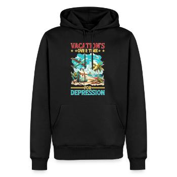 Vacation's Over Time For Depression - Männer Premium Bio Hoodie - Schwarz - Vorne - Nico (187cm)
