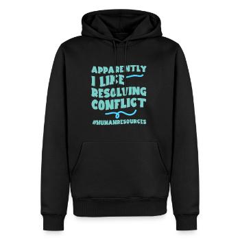 Apparently I Like Resolving Conflict 2 - Männer Premium Bio Hoodie - Schwarz - Vorne - Nico (187cm)