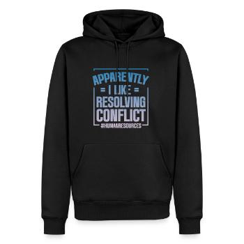 Apparently I Like Resolving Conflict 4 - Männer Premium Bio Hoodie - Schwarz - Vorne - Nico (187cm)
