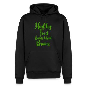 Les aliments sains construisent un excellent cerveau - Sweat à capuche Premium bio Homme - noir - Devant - Nico (187cm)