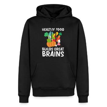 Les aliments sains pour développer un excellent cerveau 2 - Sweat à capuche Premium bio Homme - noir - Devant - Nico (187cm)