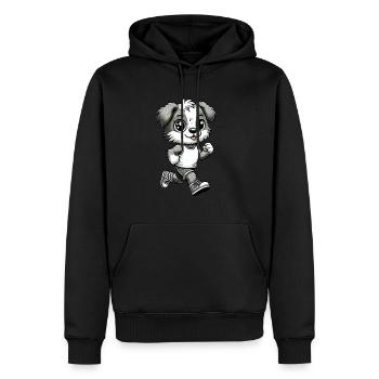 Cute Marathon Runner Dog - Männer Premium Bio Hoodie - Schwarz - Vorne - Nico (187cm)