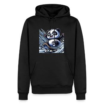 Cute Skater Panda - Männer Premium Bio Hoodie - Schwarz - Vorne - Nico (187cm)