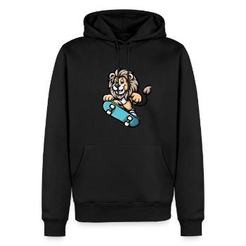 Mignon Patineur Lion - Sweat à capuche Premium bio Homme - noir - Devant - Nico (187cm)