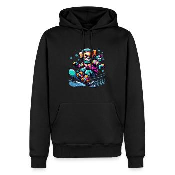Cute Snowboarder Dog - Männer Premium Bio Hoodie - Schwarz - Vorne - Nico (187cm)