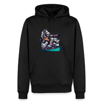 Cute Snowboarder Horse - Männer Premium Bio Hoodie - Schwarz - Vorne - Nico (187cm)