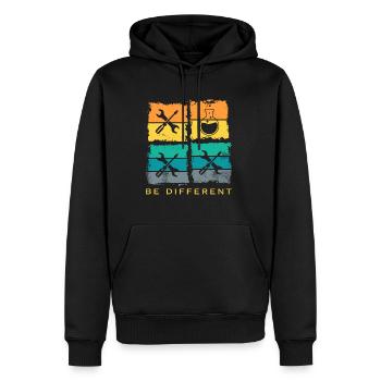 Chemistry Chemist Be Different Laboratory Flask Retro - Men’s Premium Organic Hoodie - black - Front - Nico (187cm)