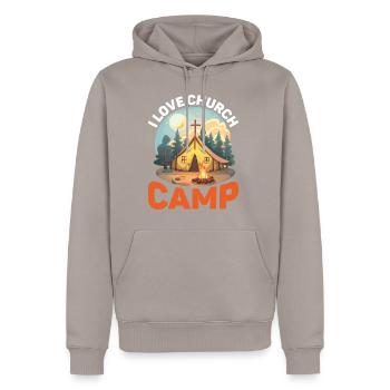 I Love Church Camp 2 - Männer Premium Bio Hoodie - Taupe - Vorne - Nico (187cm)