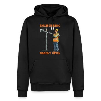 Engineering Is Rarely Civil 5 - Männer Premium Bio Hoodie - Schwarz - Vorne - Nico (187cm)