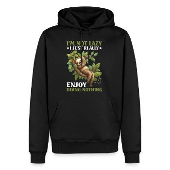I'm Not Lazy I Just Really Enjoy Doing Nothing - Männer Premium Bio Hoodie - Schwarz - Vorne - Nico (187cm)