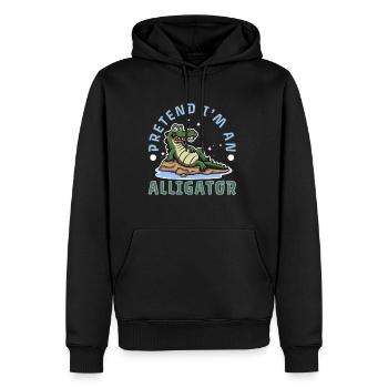 Fais semblant d’être un alligator - Sweat à capuche Premium bio Homme - noir - Devant - Nico (187cm)