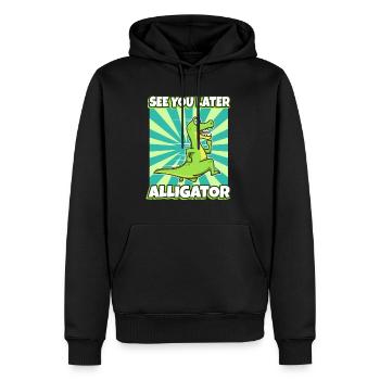 À plus tard Alligator - Sweat à capuche Premium bio Homme - noir - Devant - Nico (187cm)