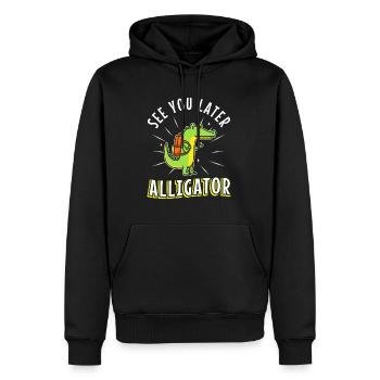 À plus tard Alligator - Sweat à capuche Premium bio Homme - noir - Devant - Nico (187cm)