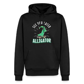 À plus tard Alligator - Sweat à capuche Premium bio Homme - noir - Devant - Nico (187cm)