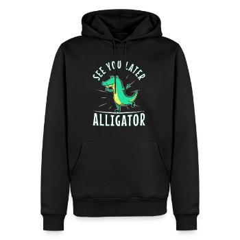 À plus tard Alligator - Sweat à capuche Premium bio Homme - noir - Devant - Nico (187cm)