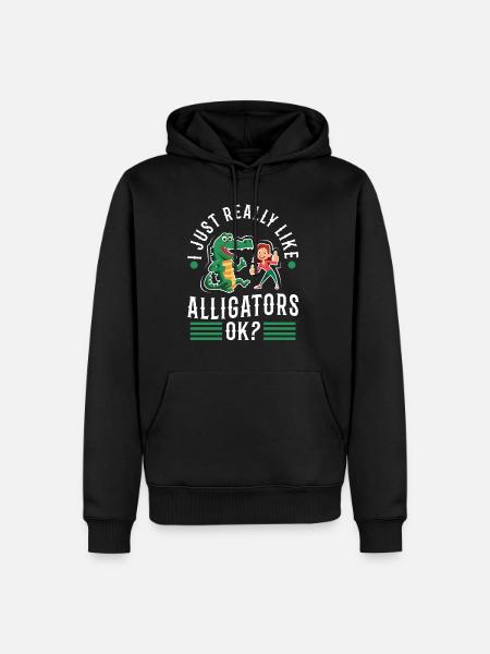 J’aime vraiment les alligators - Sweat à capuche Premium bio Homme - noir