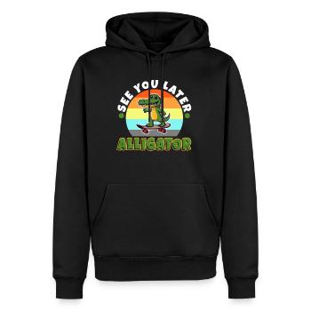 À plus tard Alligator - Sweat à capuche Premium bio Homme - noir - Devant - Nico (187cm)