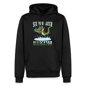 À plus tard Alligator - Sweat à capuche Premium bio Homme - noir - Devant - Nico (187cm)