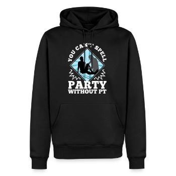 You can't spell party without pt - Männer Premium Bio Hoodie - Schwarz - Vorne - Nico (187cm)