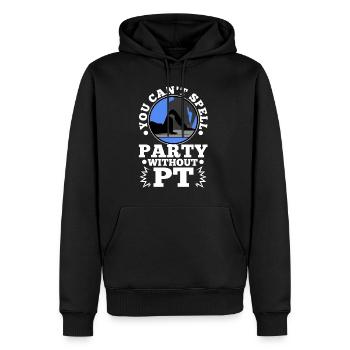 You can't spell party without pt - Männer Premium Bio Hoodie - Schwarz - Vorne - Nico (187cm)