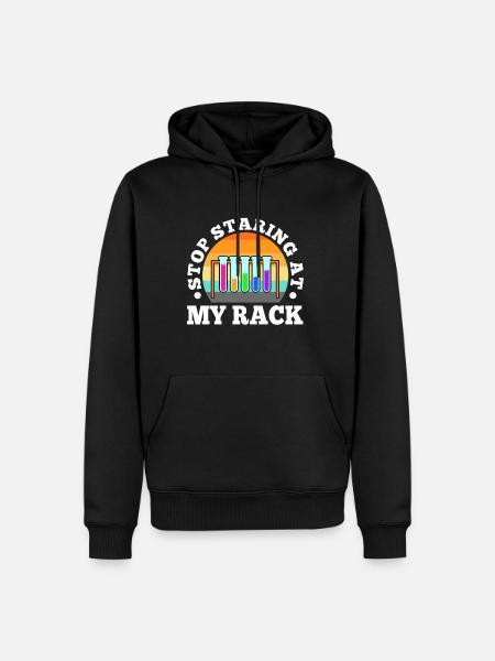 Stop Staring At My Rack - Men’s Premium Organic Hoodie - black