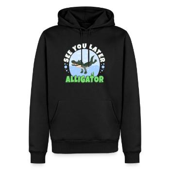 À plus tard Alligator - Sweat à capuche Premium bio Homme - noir - Devant - Nico (187cm)