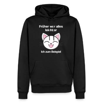 Früher war alles leichter ich zum Beispiel T Shirt - Männer Premium Bio Hoodie - Schwarz - Vorne - Nico (187cm)