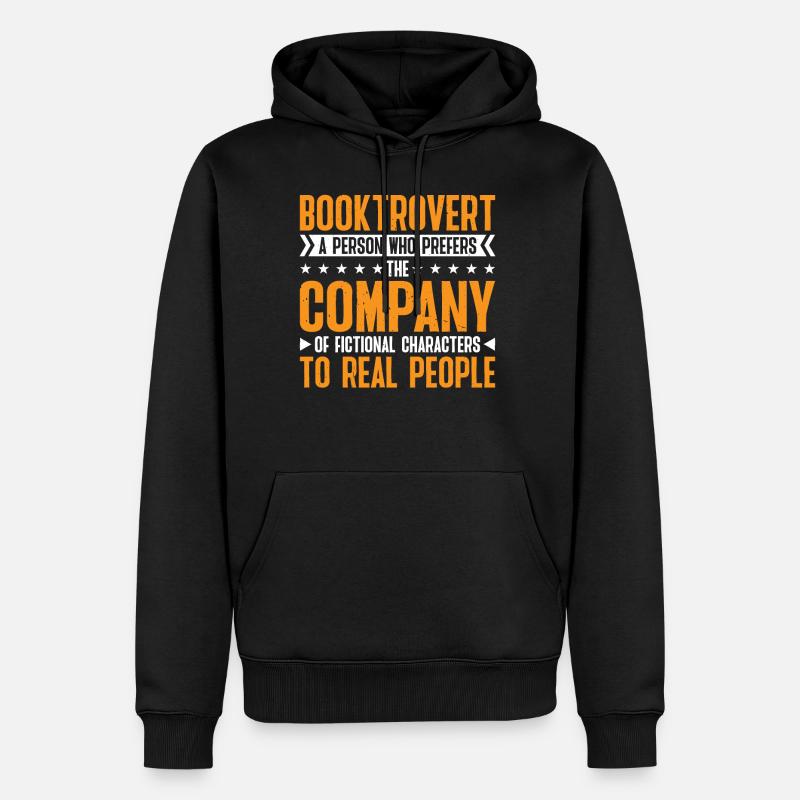 Booktrovert Definition Description 32 - Männer Premium Bio Hoodie - Schwarz