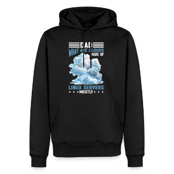 What Are Clouds Made Of, Linux Servers Mostly 39 - Männer Premium Bio Hoodie - Schwarz - Vorne - Nico (187cm)