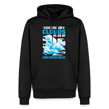What Are Clouds Made Of, Linux Servers Mostly 40 - Männer Premium Bio Hoodie - Schwarz - Vorne - Nico (187cm)
