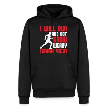 I Will Run And Not Grow Weary Isaiah 40:31 5 - Männer Premium Bio Hoodie - Schwarz - Vorne - Nico (187cm)