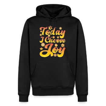 Today I Choose Joy 35 - Männer Premium Bio Hoodie - Schwarz - Vorne - Nico (187cm)