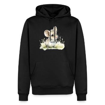 Cute Baby Mouse Watercolor - Männer Premium Bio Hoodie - Schwarz - Vorne - Nico (187cm)
