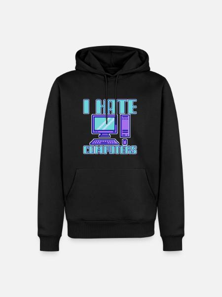I Hate Computers 4 - Männer Premium Bio Hoodie - Schwarz